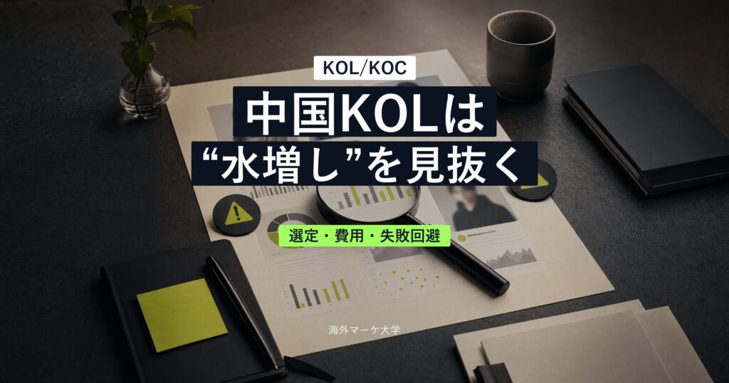 中国KOL/KOCの選定と水増しを見抜くポイントを示すサムネイル
