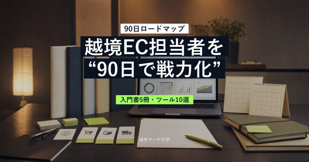 越境EC担当者が90日で戦力化するための本とツールのサムネ